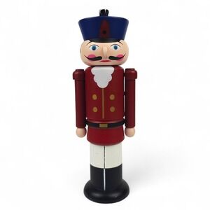 Vintage Wooden Nutcracker Soldier  Pepper Mill Grinder 9" Rare